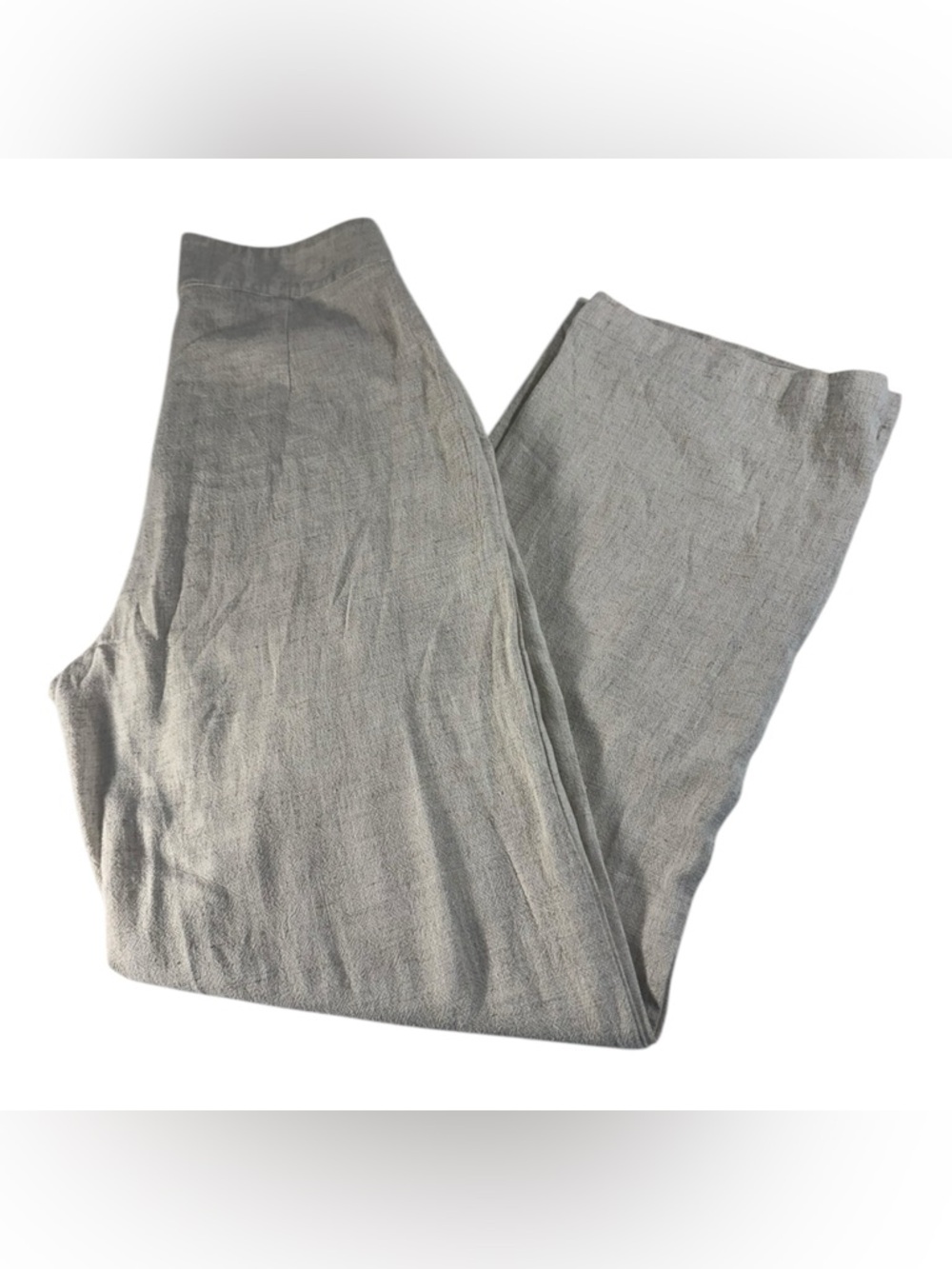 Miou Muse Linen Blend High Waist Wide Leg Pants Beige Women’s Size Medium